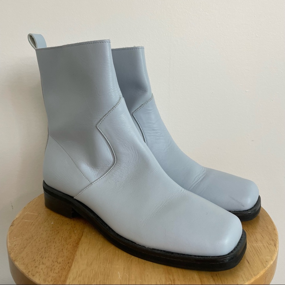 Zara Blue Leather Boots
